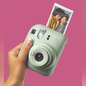 Mint Green Instant Camera with Photo